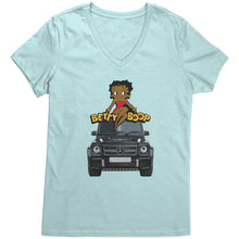 Load image into Gallery viewer, Betty Boop - Black Mercedes - V-Neck T-Shirt
