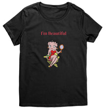 Load image into Gallery viewer, Betty Boop - I&#39;m Beautiful Crew Neck T-Shirt
