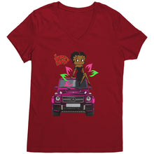 Load image into Gallery viewer, Betty Boop - Pink Mercedes - V-Neck T-Shirt
