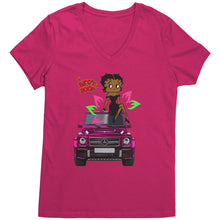 Load image into Gallery viewer, Betty Boop - Pink Mercedes - V-Neck T-Shirt
