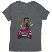Load image into Gallery viewer, Betty Boop - Pink Mercedes - V-Neck T-Shirt
