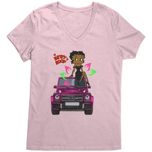 Load image into Gallery viewer, Betty Boop - Pink Mercedes - V-Neck T-Shirt
