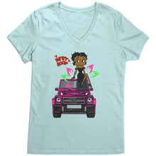 Load image into Gallery viewer, Betty Boop - Pink Mercedes - V-Neck T-Shirt
