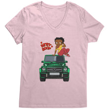 Load image into Gallery viewer, Betty Boop Green Mercedes V-Neck T-Shirt
