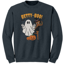Load image into Gallery viewer, Betty_Boop_Halloween_Sweatshirt_Cute_Ha_Dark_Heather_Mockup.png
