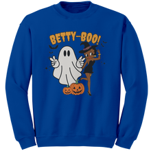 Load image into Gallery viewer, Betty_Boop_Halloween_Sweatshirt_Cute_Ha_Royal_Mockup.png
