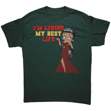 Load image into Gallery viewer, Betty_Boop_Im_Living_My_Best_Life_Shi_Forest_Green_Mockup.png

