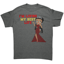Load image into Gallery viewer, Betty_Boop_Im_Living_My_Best_Life_Shirt_Graphite_Heather_Front_Mockup.png
