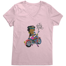 Load image into Gallery viewer, Betty Boop Motocycle | Betty Boop Black | Betty Boop Merchandise - District Womens V-Neck
