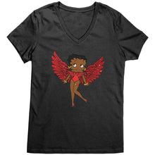 Load image into Gallery viewer, Betty Boop Shirt Gifts for Her, Betty Boop Vneck, Angel Wings Betty Boop T-Shirt, Betty Boop Gift, Christmas Shirt, Christmas Gift For Her
