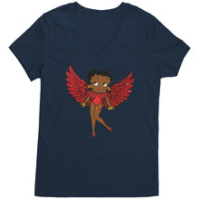 Load image into Gallery viewer, Betty Boop Shirt Gifts for Her, Betty Boop Vneck, Angel Wings Betty Boop T-Shirt, Betty Boop Gift, Christmas Shirt, Christmas Gift For Her

