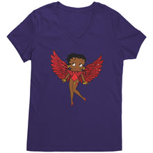 Load image into Gallery viewer, Betty Boop Shirt Gifts for Her, Betty Boop Vneck, Angel Wings Betty Boop T-Shirt, Betty Boop Gift, Christmas Shirt, Christmas Gift For Her

