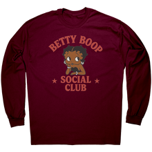 Load image into Gallery viewer, Betty_Boop_Social_Club_Long_Sleeve_Tshir_Maroon_Mockup.png
