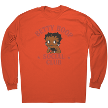 Load image into Gallery viewer, Betty_Boop_Social_Club_Long_Sleeve_Tshir_Orange_Mockup.png
