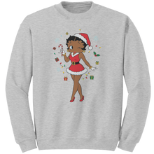 Load image into Gallery viewer, Betty_Boop_Sweatshirt_Womens_Christmas__Ash_Mockup.png
