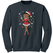Load image into Gallery viewer, Betty_Boop_Sweatshirt_Womens_Christmas__Dark_Heather_Mockup.png
