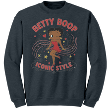 Load image into Gallery viewer, Betty_Boop_Sweatshirt_Womens_Cotton_Mu_Dark_Heather_Mockup.png
