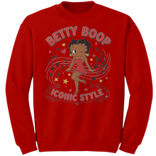 Load image into Gallery viewer, Betty_Boop_Sweatshirt_Womens_Cotton_Mu_Red_Mockup.png
