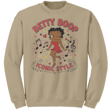 Load image into Gallery viewer, Betty_Boop_Sweatshirt_Womens_Cotton_Mu_Sand_Mockup.png
