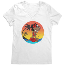 Load image into Gallery viewer, Betty Boop Vneck, Cute Betty Boop Shirt, Betty Boop Travel Shirt, Womens V-Neck, Womens Clothing, Christmas Shirt, Christmas Gift For Her
