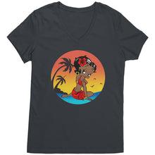 Load image into Gallery viewer, Betty Boop Vneck, Cute Betty Boop Shirt, Betty Boop Travel Shirt, Womens V-Neck, Womens Clothing, Christmas Shirt, Christmas Gift For Her

