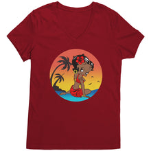 Load image into Gallery viewer, Betty Boop Vneck, Cute Betty Boop Shirt, Betty Boop Travel Shirt, Womens V-Neck, Womens Clothing, Christmas Shirt, Christmas Gift For Her
