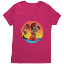 Load image into Gallery viewer, Betty Boop Vneck, Cute Betty Boop Shirt, Betty Boop Travel Shirt, Womens V-Neck, Womens Clothing, Christmas Shirt, Christmas Gift For Her
