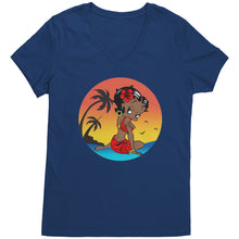 Load image into Gallery viewer, Betty Boop Vneck, Cute Betty Boop Shirt, Betty Boop Travel Shirt, Womens V-Neck, Womens Clothing, Christmas Shirt, Christmas Gift For Her
