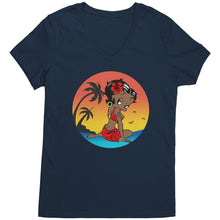 Load image into Gallery viewer, Betty Boop Vneck, Cute Betty Boop Shirt, Betty Boop Travel Shirt, Womens V-Neck, Womens Clothing, Christmas Shirt, Christmas Gift For Her
