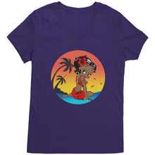 Load image into Gallery viewer, Betty Boop Vneck, Cute Betty Boop Shirt, Betty Boop Travel Shirt, Womens V-Neck, Womens Clothing, Christmas Shirt, Christmas Gift For Her
