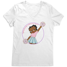 Load image into Gallery viewer, Betty_Boop_Vneck_Shirt_Easter_Shirt_Ch_Bright_White_Mockup.png
