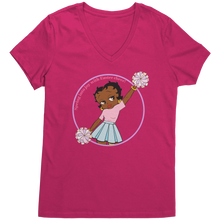 Load image into Gallery viewer, Betty_Boop_Vneck_Shirt_Easter_Shirt_Ch_Dark_Fuchsia_Mockup.png
