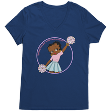 Load image into Gallery viewer, Betty_Boop_Vneck_Shirt_Easter_Shirt_Ch_Deep_Royal_Mockup.png
