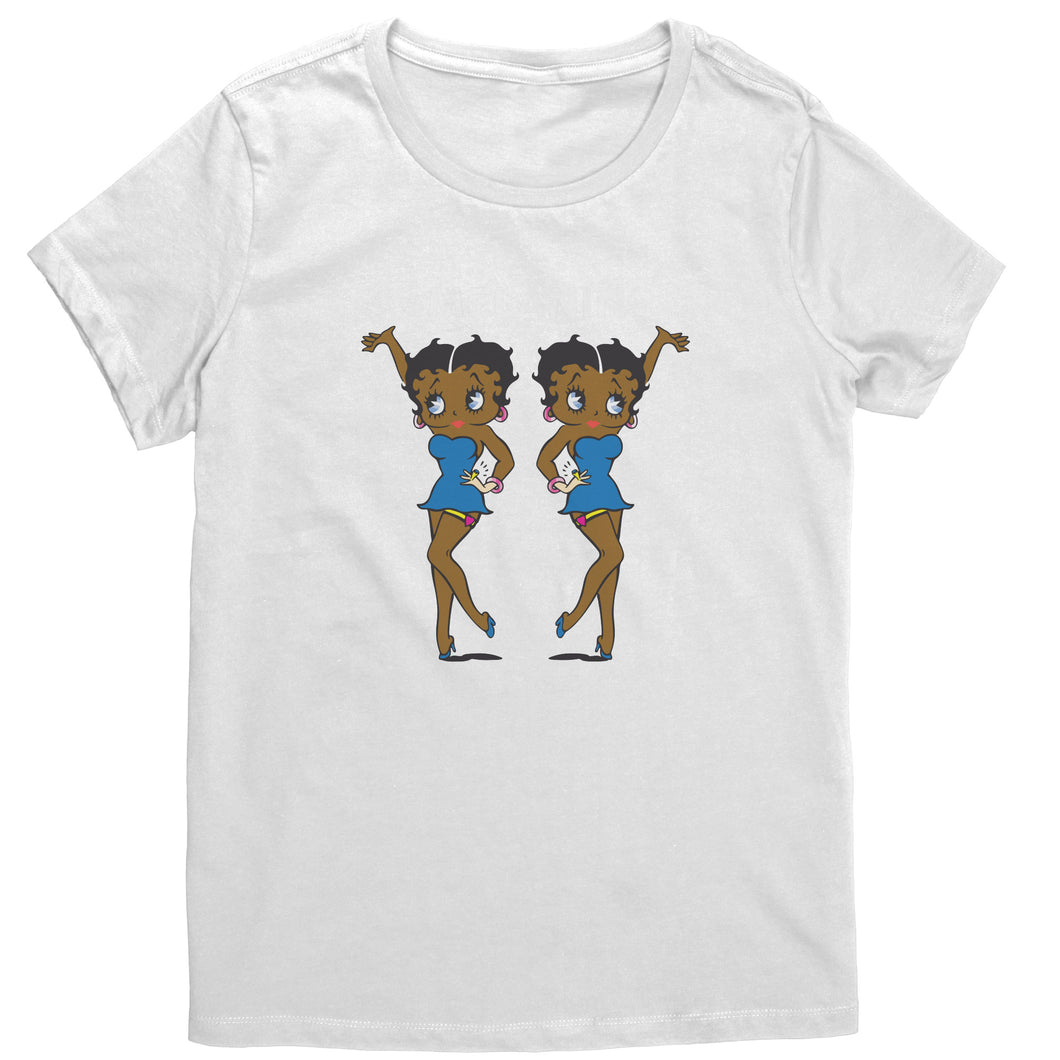 Betty Boop | Afro Girl | Melanin | Betty Boop Merchandise - District Womens Crew Neck