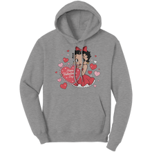 Load image into Gallery viewer, Betty_Boop_with_Heart_Hoodie_Valentines_Athletic_Heather_Front_Mockup.png_15292922
