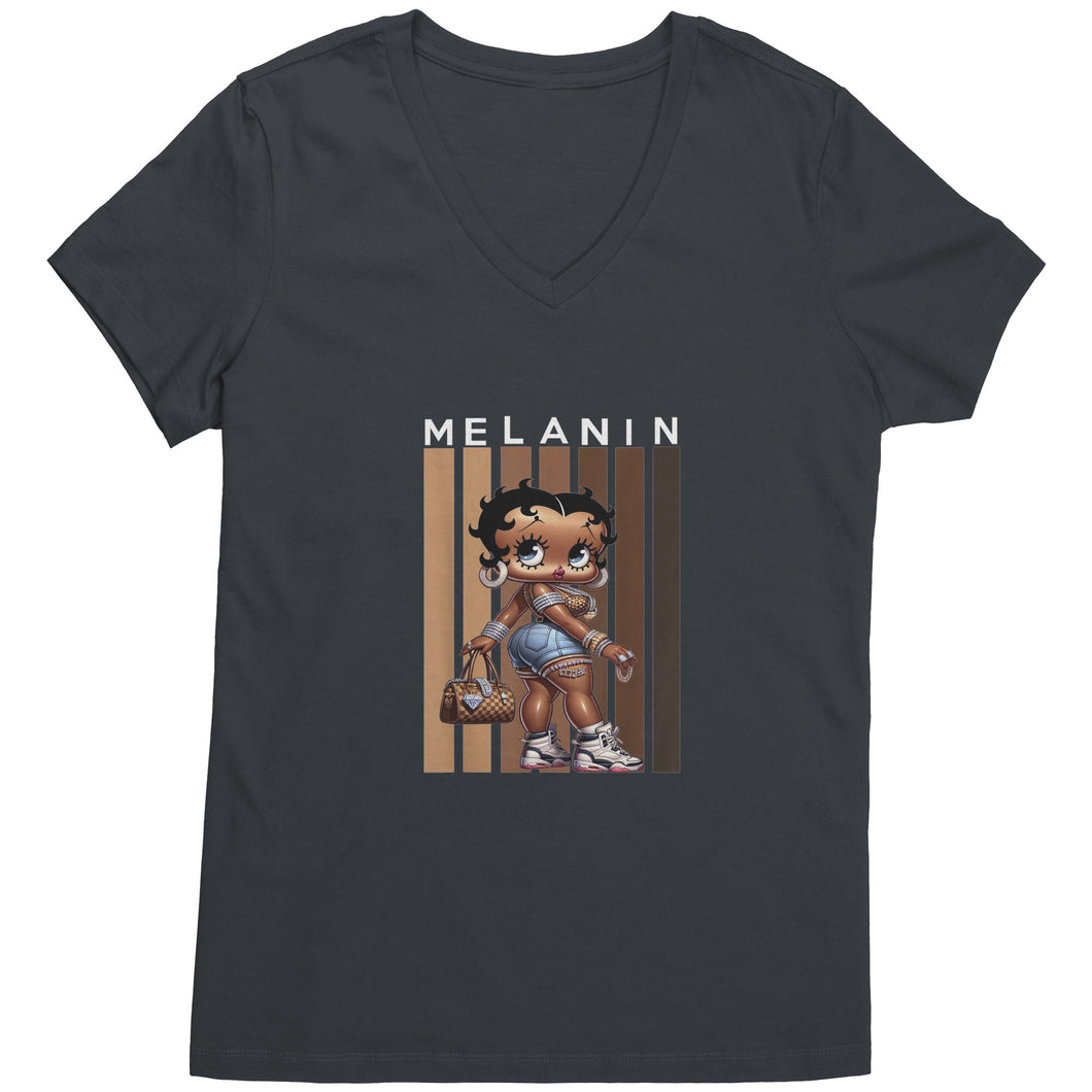 Betty I'm Melanin - V-Neck T-Shirt
