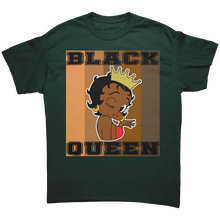 Load image into Gallery viewer, Black_Queen_Shirt_for_Women_Melanin_T-S_Forest_Green_Mockup.png
