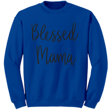 Load image into Gallery viewer, Blessed_Mom_Sweatshirt_Mama_Sweatshirt_Royal_Mockup.png

