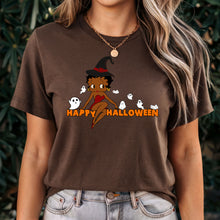 Load image into Gallery viewer, Betty Boop Shirt Cute Betty Boop Halloween Shirt Spooky Season Shirt Funny Halloween Gift For Her Witchy Halloween Happy Halloween Shirt
