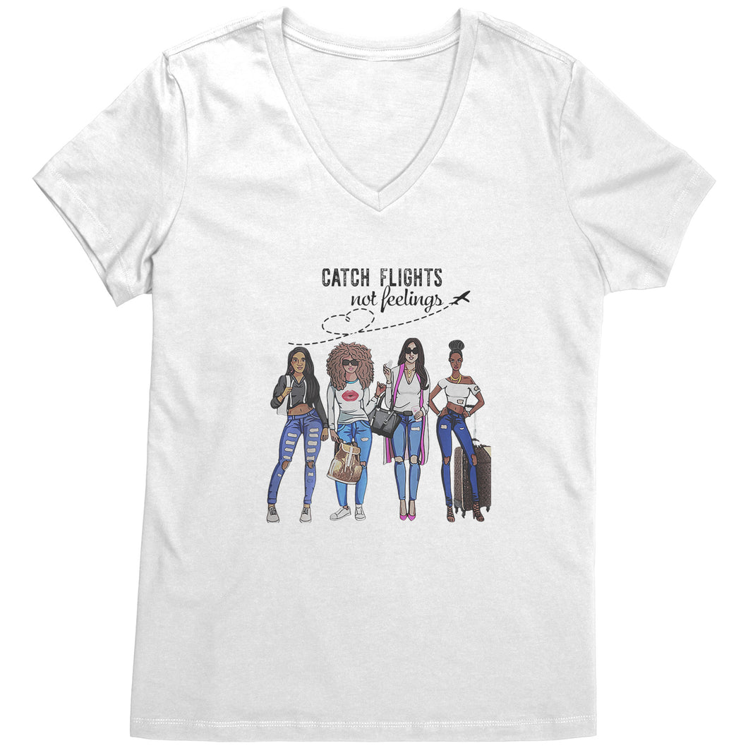 CATCHING FLIGHTS NOT FEELINGS NO. 5 | TRAVEL THE WORLD | T-SHIRT FOR HER | GIRLS TRIP new