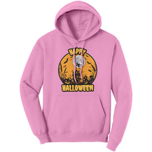 Load image into Gallery viewer, Comfort Colors Happy Halloween Hoodie, Retro Halloween Hoodie, Spooky Season Hoodie, Unisex Halloween Gift For Her, Womens Halloween Hoodie
