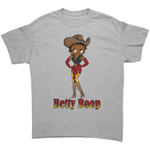 Load image into Gallery viewer, Cowgirl_Shirt_Betty_Boop_T-Shirt_Betty_Sport_Grey_Front_Mockup.png
