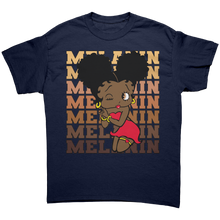 Load image into Gallery viewer, Cute_Black_Girl_Art_Shirt_Melanin_Shirt_Navy_Front_Mockup.png

