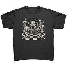 Load image into Gallery viewer, Cute_Halloween_Youth_Shirt_Betty_Boop_T_Black_Mockup.png
