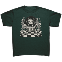 Load image into Gallery viewer, Cute_Halloween_Youth_Shirt_Betty_Boop_T_Forest_Green_Mockup.png
