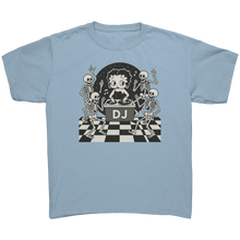 Load image into Gallery viewer, Cute_Halloween_Youth_Shirt_Betty_Boop_T_Light_Blue_Mockup.png
