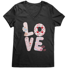 Load image into Gallery viewer, Cute_Love_Vneck__Love_Shirt_Love_Tshir_Jet_Black_Mockup.png
