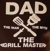 Dad The Man the Myth The Grill Master Crew Neck Black T-Shirt
