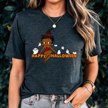Load image into Gallery viewer, Betty Boop Shirt Cute Betty Boop Halloween Shirt Spooky Season Shirt Funny Halloween Gift For Her Witchy Halloween Happy Halloween Shirt
