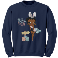 Load image into Gallery viewer, Easter_Sweatshirt_Betty_Boop_Sweatshirt_Navy_Mockup.png
